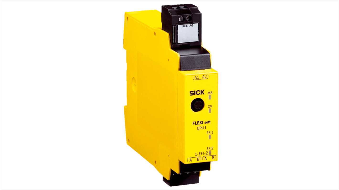 Controller di sicurezza Sick FX3-CPU130002, modulare, 24 V c.c., IP20, 22,5 x 96,5 x 120,8 mm, configurazione Flexi Soft.