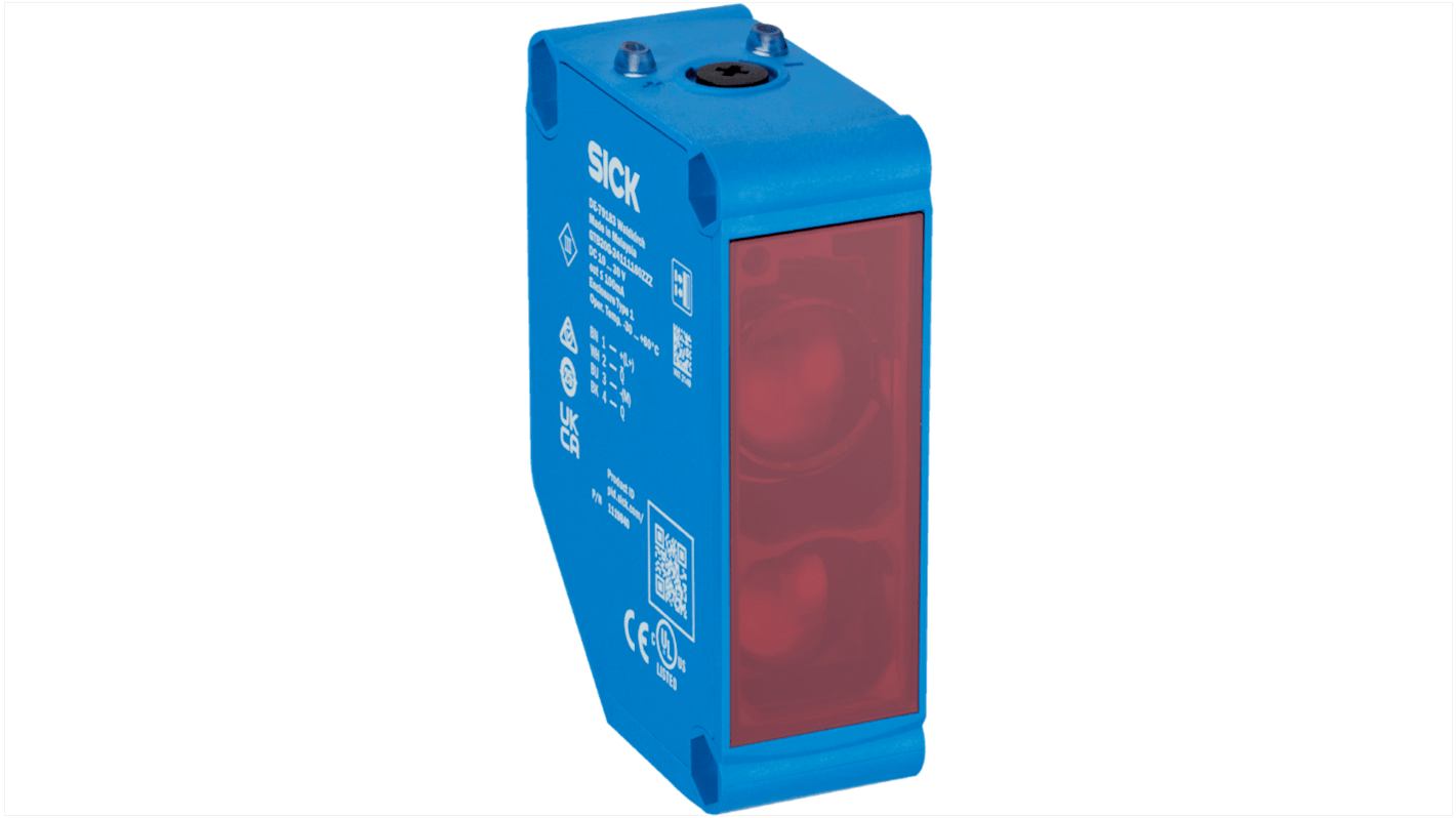 Sensore fotoelettrico rettangolare a retroriflessione Sick GLD20G-24112170ZZZ, rilevamento fino a 20 m, IP67, alimentazione CC/CA.