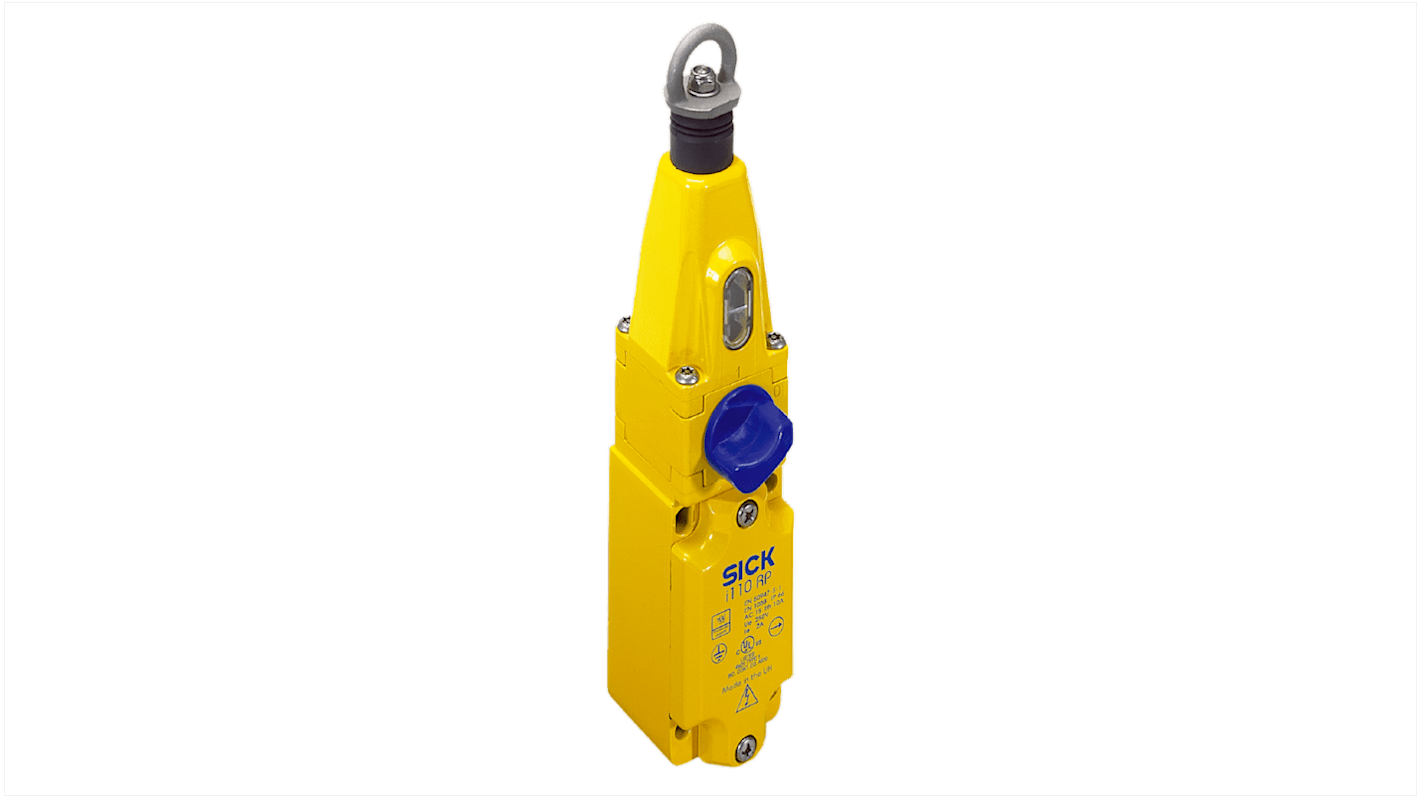 Interruttore di interblocco di sicurezza Sick i110-RP313, custodia in zinco, 3NC/1NA, IP66, dimensioni 40 x 204 x 56 mm.