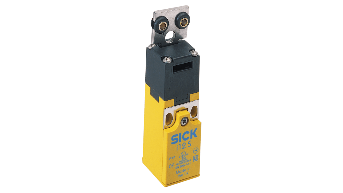 Interruttore di interblocco di sicurezza Sick i12-SA113, 1NA/1NC, IP67, dimensioni 75 x 36 x 29 mm, montaggio diretto.