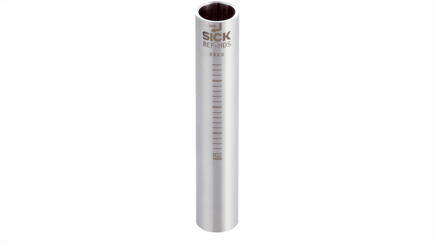 Sick BEF-HDSBR, sistema di morsetti universali in acciaio inox V4A, design igienico, dimensioni 14,4 mm x 85,5 mm. Chiusura a baionetta per montaggio sicuro.