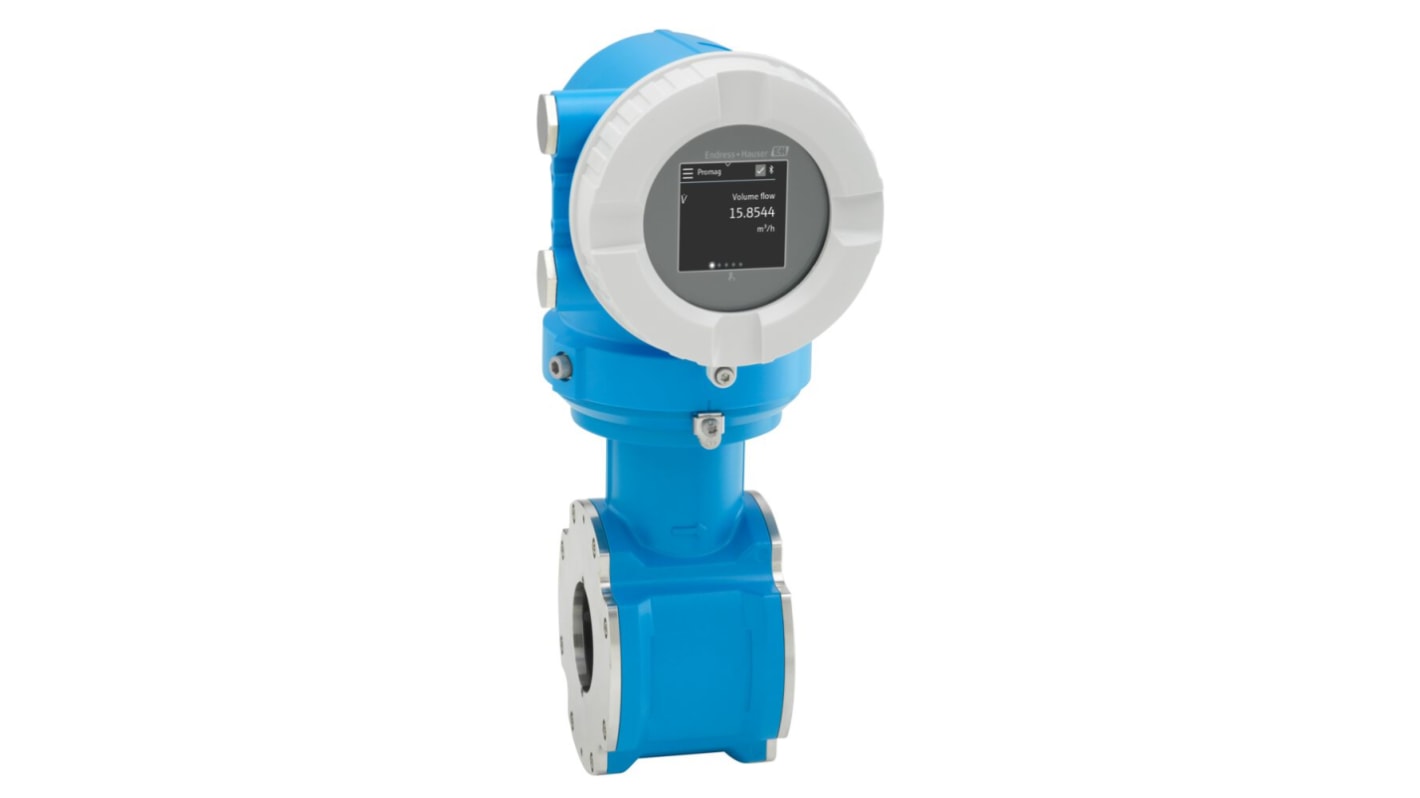 Flussometro elettromagnetico Endress+Hauser 5DBB80-AADDBJA0A3D3ZGAA1 per acqua, portata 9 dm³/min - 282 m³/h, alimentazione 24 V CC, 100-230 V CA.