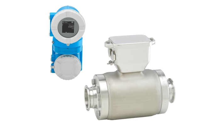 Flussometro elettromagnetico Endress+Hauser 5HBB15-AAADBKA0AAD5S0AA1, portata 0,06-600 m³/h, alimentazione 24 V CC, 100-230 V CA.