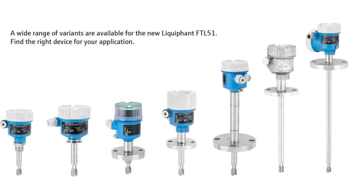 Interruttore di livello Endress+Hauser FTL51B, montaggio a filo, corpo in alluminio e acciaio inox, per applicazioni industriali.