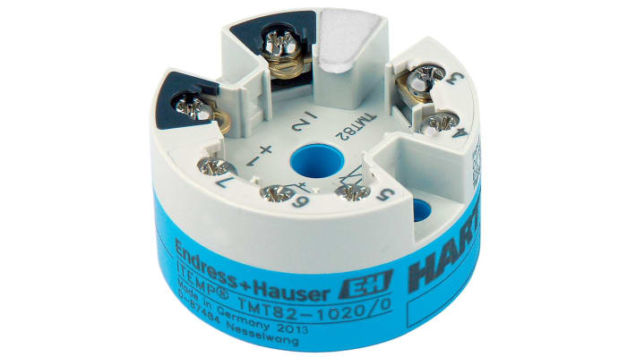 Trasmettitore di temperatura Endress+Hauser TMT82-AAA2CC1A1, ingresso mV/RTD, uscita 4-20 mA, montaggio versatile, adatto per aree pericolose.