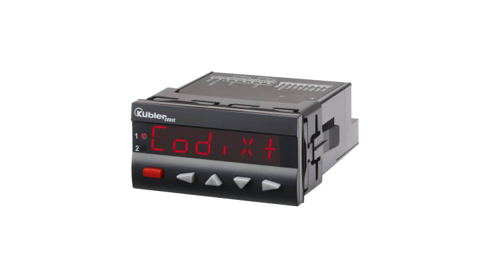 Contatore impulso LED 8 cifre Kübler 6560010307, alimentazione 30 V CC, ingresso NPN, grado di protezione IP65.