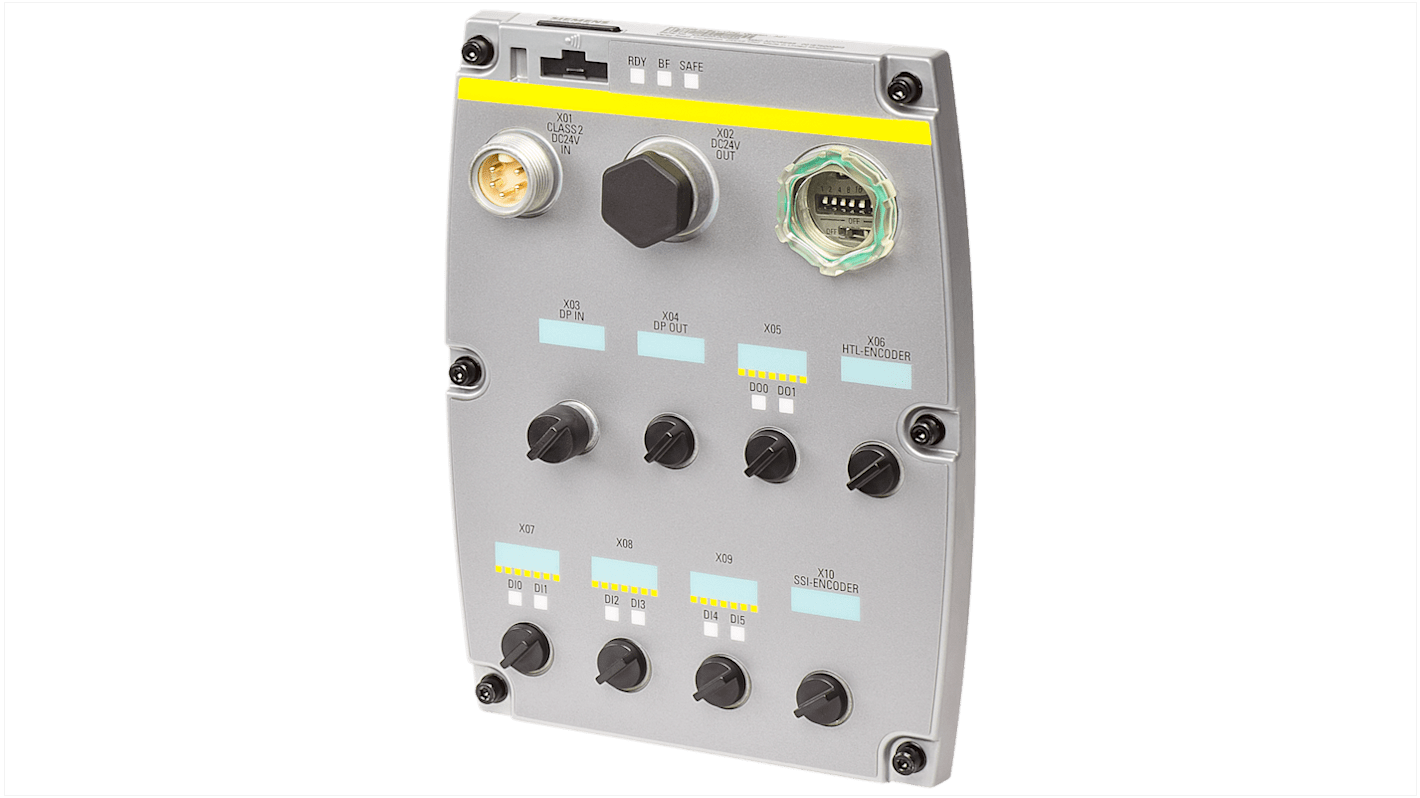 Inverter Siemens 6SL3546-0FB21-1PA0, 24 V c.c., connettività PROFIBUS, IP65, Safety Integrated, 6 ingressi digitali.