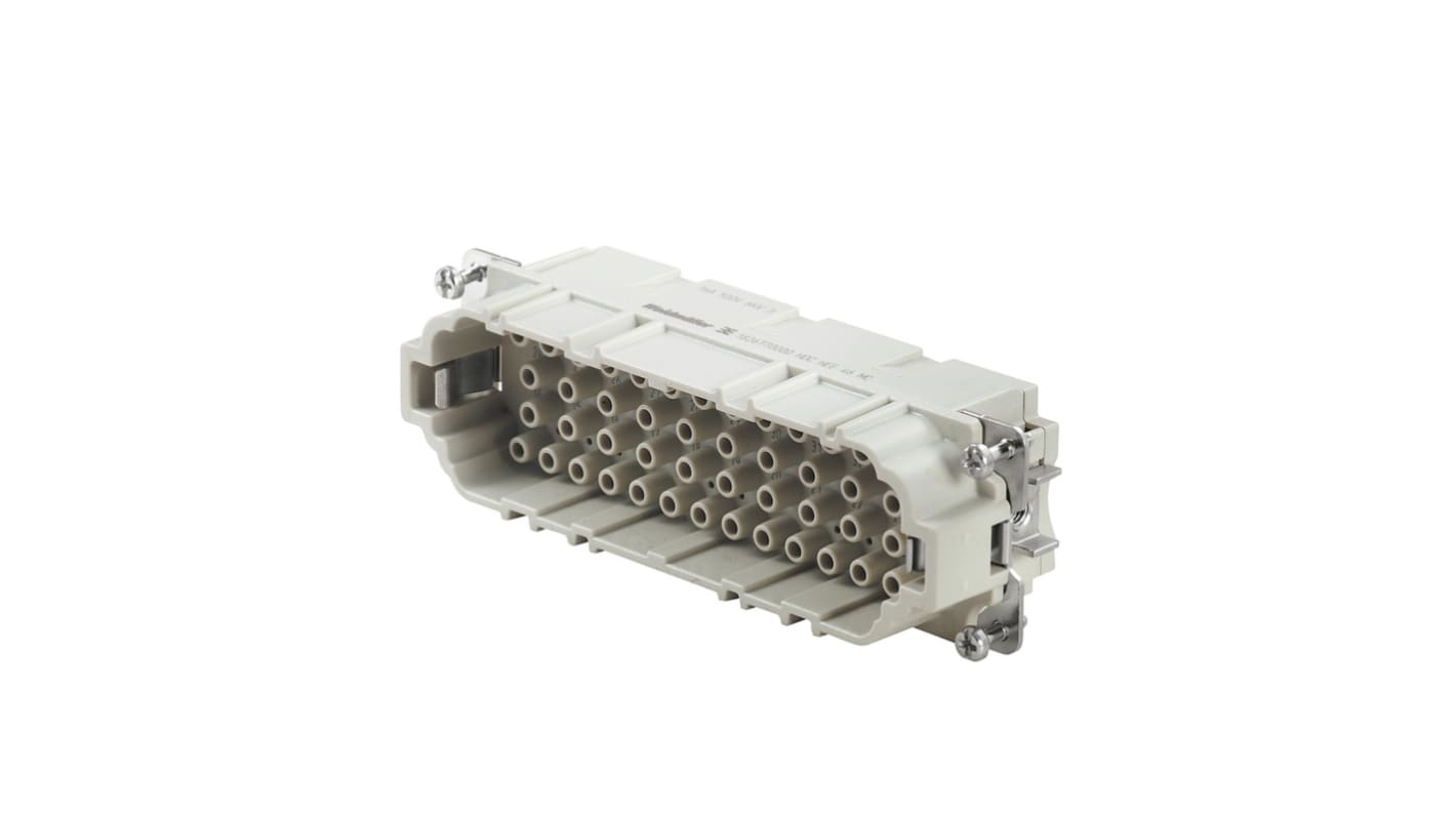 Weidmüller - 1826770000 Inserto di contatto Maschio HEE 16A 46 vie UL 94 V-0. Resistente a -40-125 °C, conforme RoHS. Per connettori industriali plug-in.