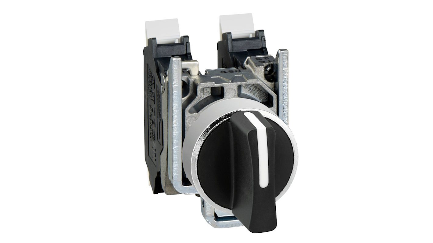 Pulsante girevole Schneider Electric XB4BD215, diametro 22 mm, selettore rotativo a 2 posizioni, grado di protezione IP66/IP69K.