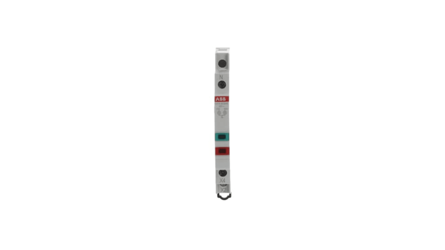 Indicatore LED ABB 2CCA703911R0001 per guida DIN, tensione 48 V CA, moduli rosso e verde, protezione IP20.