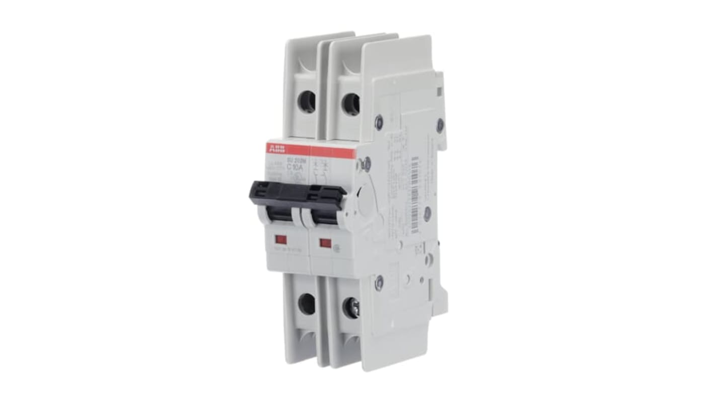 Interruttore automatico ABB Tipo C, 2 poli, 10 A, 440 V CA, capacità di cortocircuito 15 kA, serie SU 200 M.