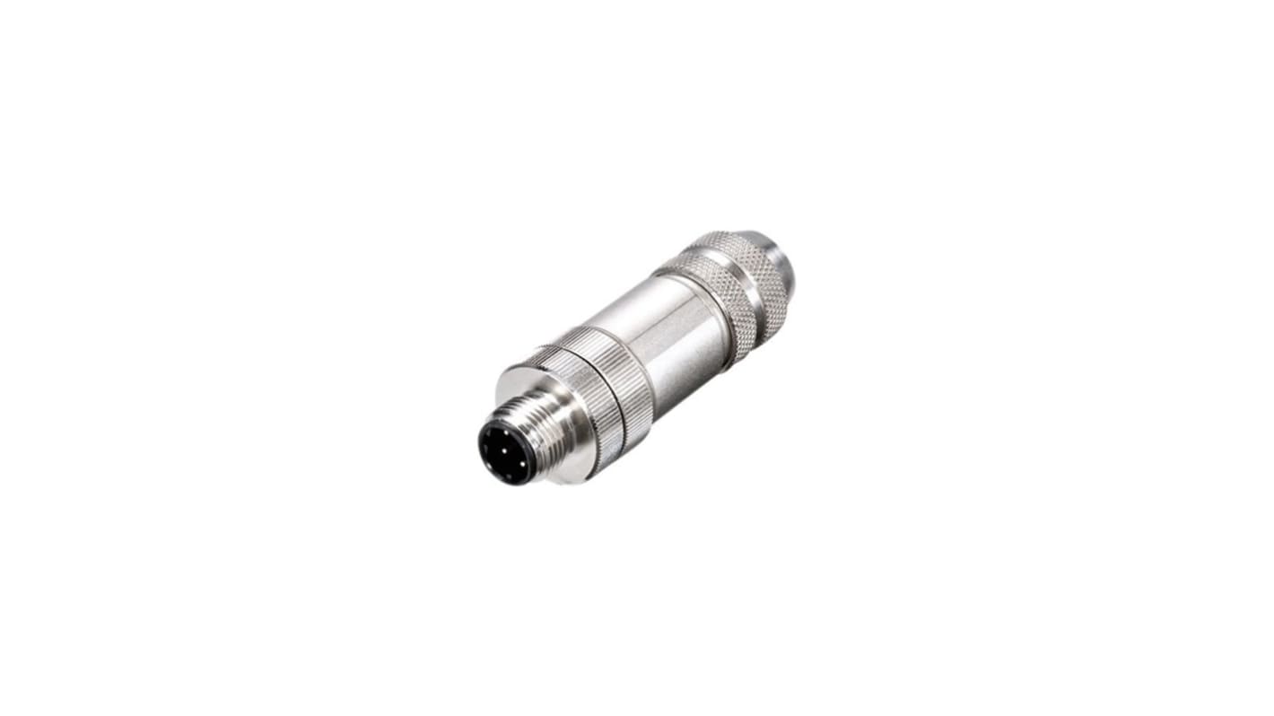 Connettore circolare maschio Weidmüller 1892120000, serie SAI M12 4 poli IP67 - 4A 250V. Ideale per applicazioni versatili, resistente e affidabile.