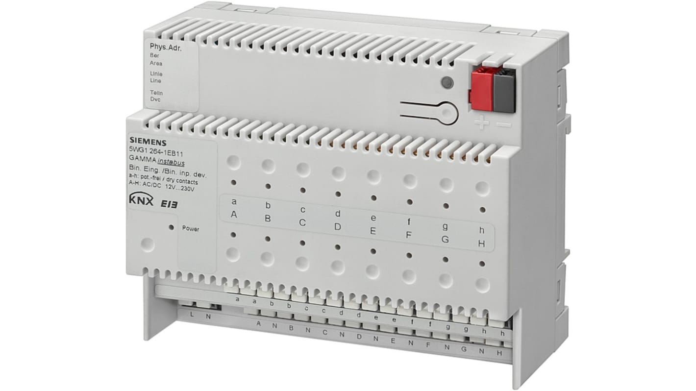 Modulo di ingresso Siemens N 264E11 per monitoraggio tensioni, 8 ingressi CA/CC, alimentazione 230 V, indicatori LED.