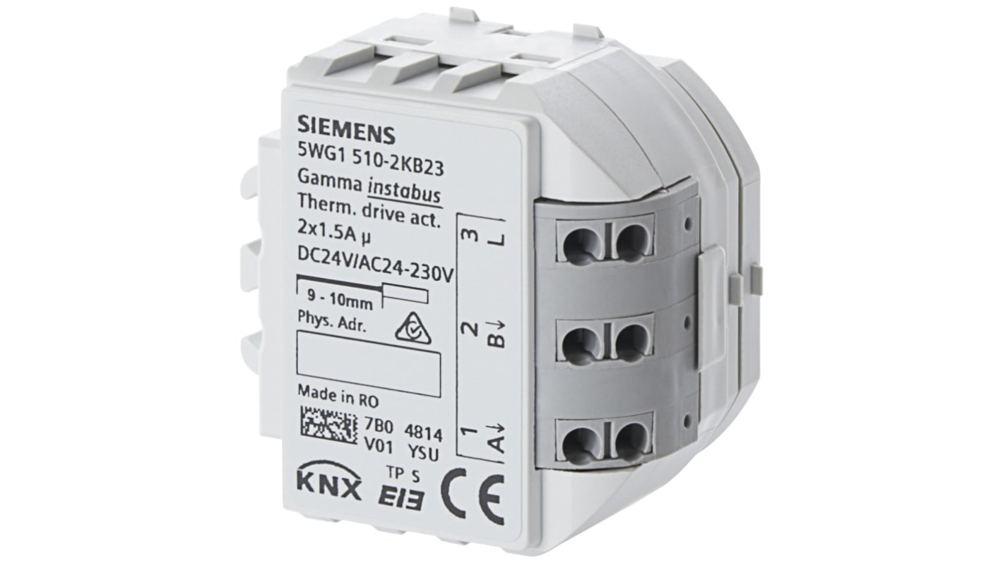Adattatore Siemens RS 510K23 per controllo attuatori termici, compatibile con Ap 118 e Ap 641, alimentazione 230 V.