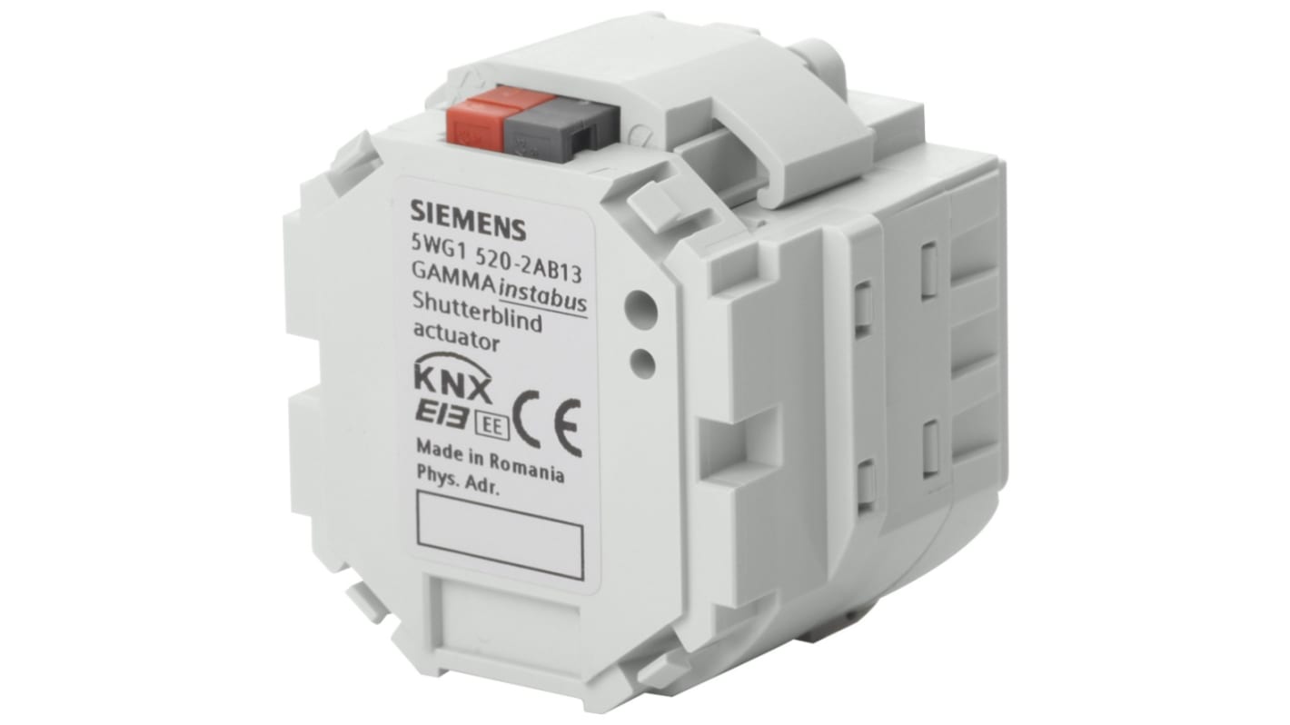 Siemens UP 520/13, attuatore per tapparelle, 1 uscita relè, alimentazione 230 V, installazione in scatola da incasso.