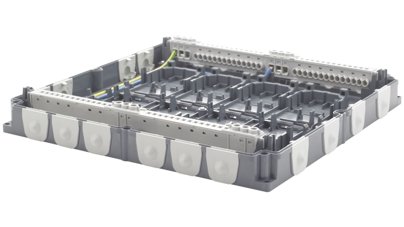 Scatola di controllo Siemens AP 641/01, dimensioni 300 x 300 x 50 mm, IP54, otto posizioni per moduli RS/RL.