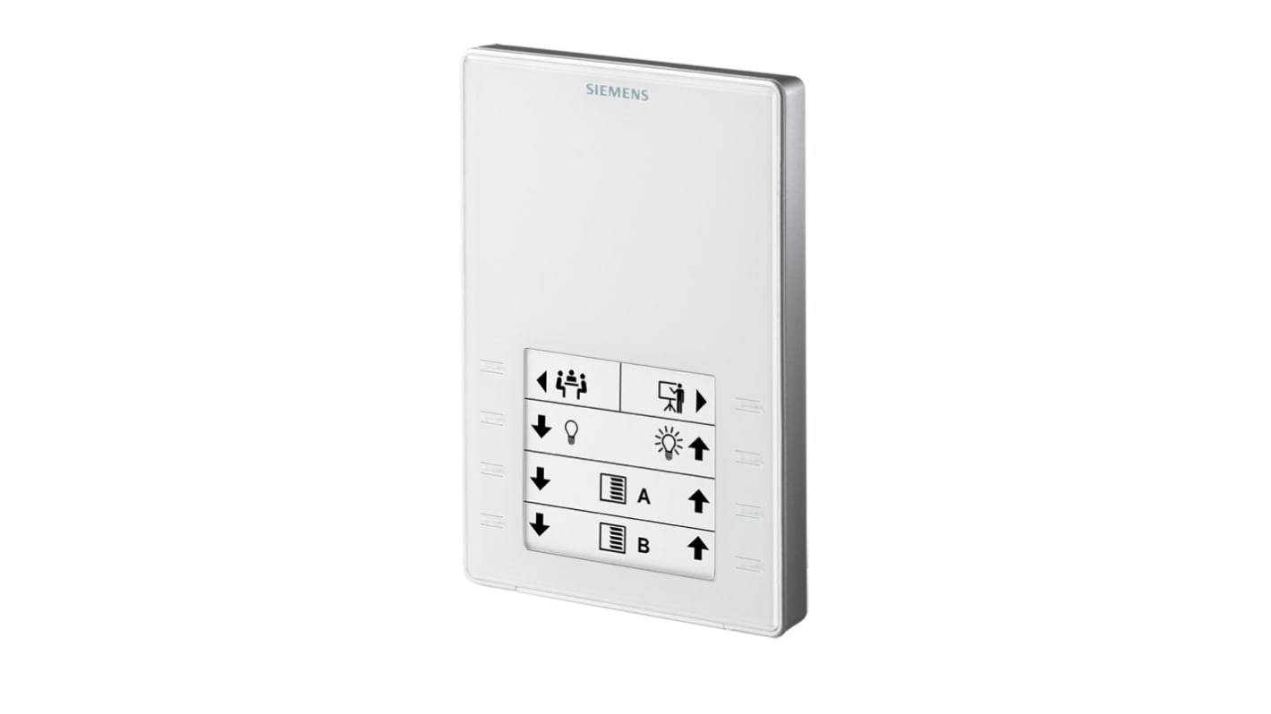 Sensore ambiente Siemens QMX3.P02, per monitoraggio temperatura, installazione su scatola 2x4 pollici, dimensioni 133.4x88.4 mm.