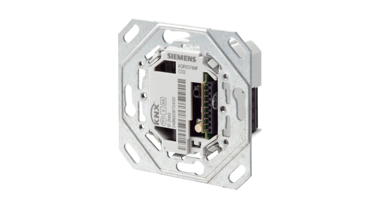 Siemens AQR2576NF, sensore ambiente a filo per misurazione di temperatura, umidità e CO2, dimensioni 70.8mm x 70.8mm.