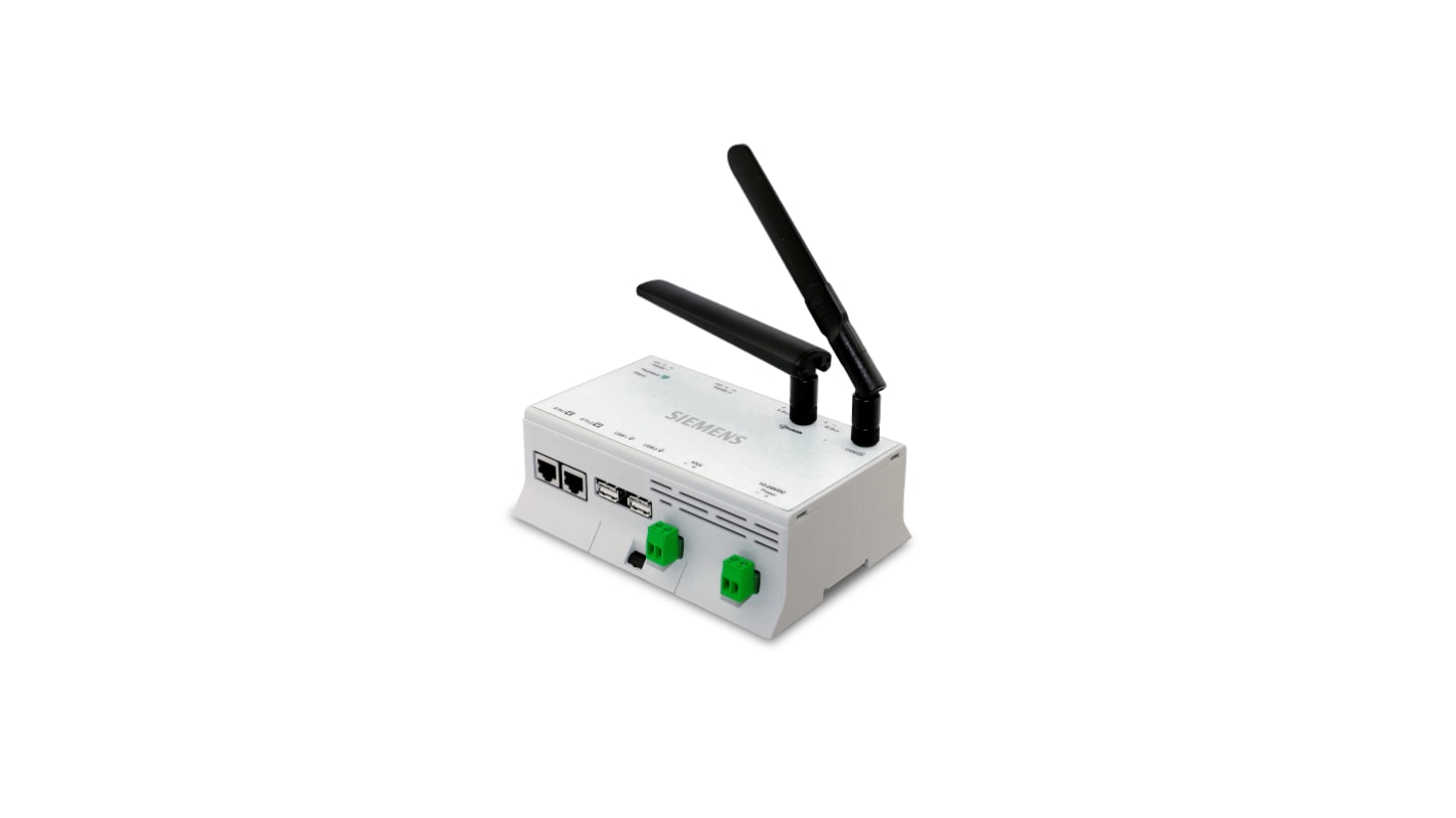 Adattatore IoT Siemens CWG.BOX-EU per monitoraggio edifici, supporta vari protocolli e installazione rapida.
