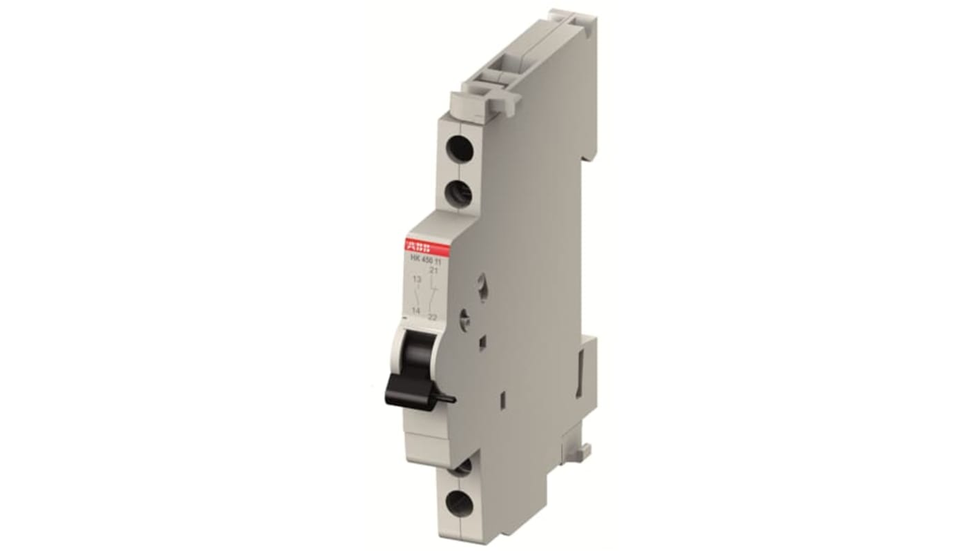 Contatto ausiliario ABB 2CCS400900R0021, 1NC, montaggio su guida DIN, per modelli S450 e FS460, potenza di perdita 0,24 W.