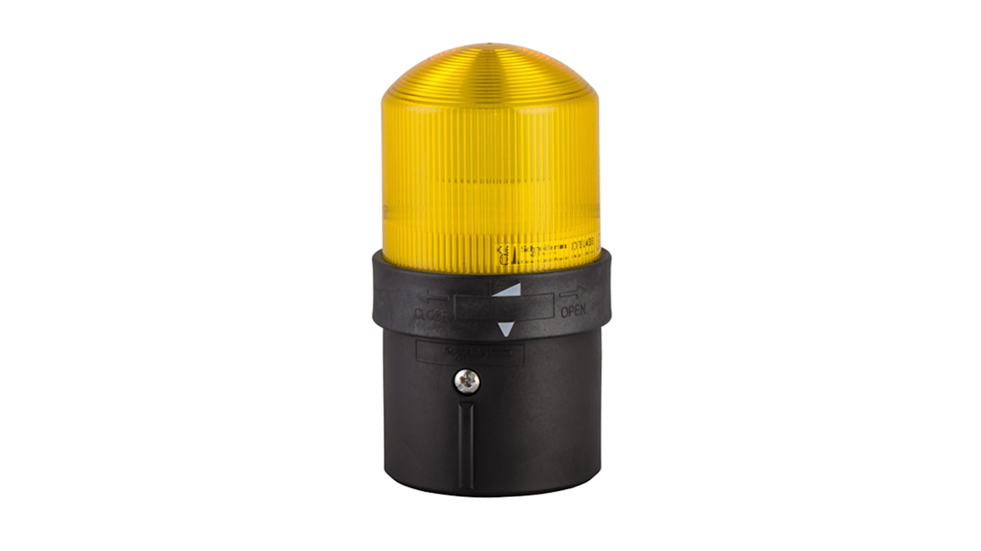 Segnalatore LED giallo Schneider Electric XVBL4M8, 230 V, montaggio su tubo, diametro 70 mm, grado di protezione IP65/IP66.