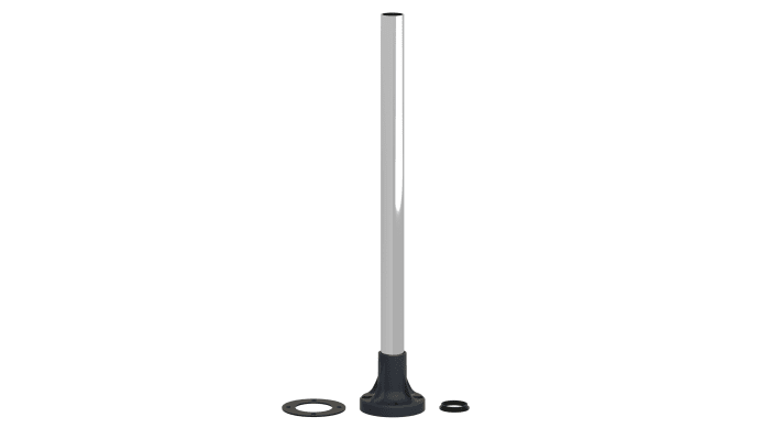 Schneider Electric XVBZ03A, base di fissaggio per torri faro modulari, tubo in plastica da 70 mm e alluminio da 380 mm. Peso 0,2 kg.