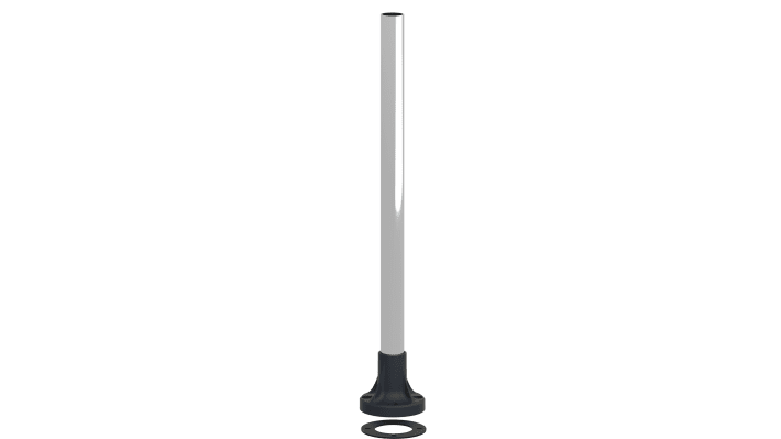 Schneider Electric XVBZ03A, base di fissaggio per torri faro modulari, tubo in plastica da 70 mm e alluminio da 380 mm. Peso 0,2 kg.