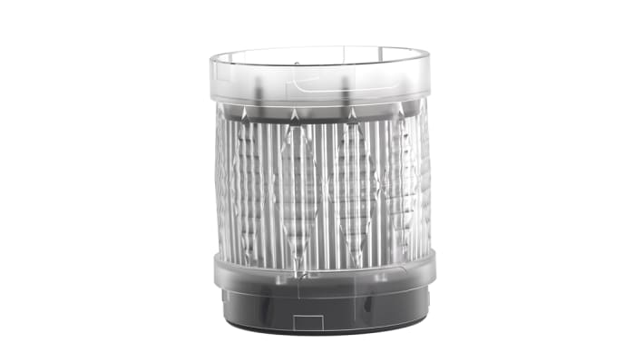 Torretta di segnalazione LED bianco Schneider Electric XVUC67, 24 V, montaggio su base, diametro 60 mm, grado di protezione IP65.