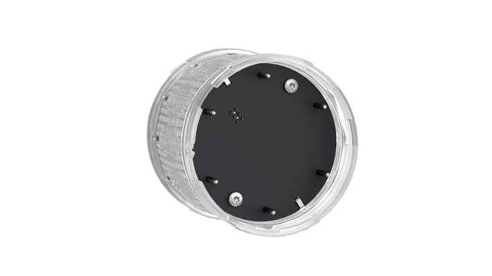 Torretta di segnalazione LED bianco Schneider Electric XVUC67, 24 V, montaggio su base, diametro 60 mm, grado di protezione IP65.