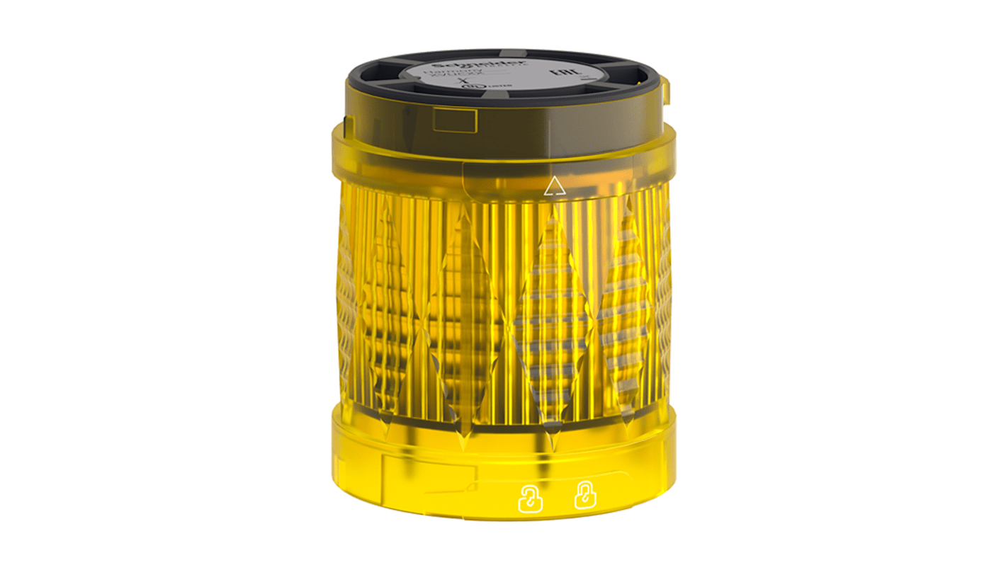 Torretta di segnalazione LED gialla Schneider Electric XVUC68, 24 V, montaggio 60 mm, ad alto lampeggiamento, materiale PC.