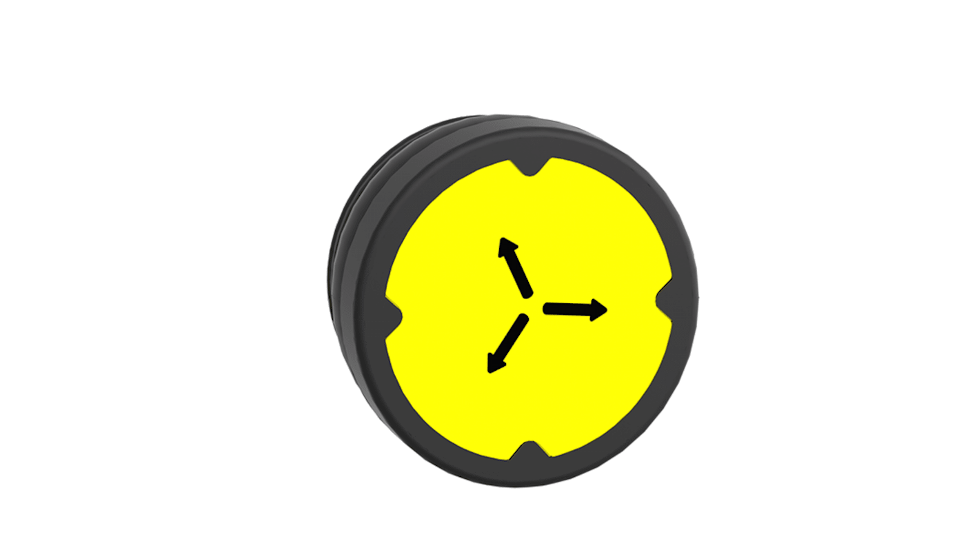Pulsante da incasso giallo Schneider Electric ZB4BC58009RA, attuazione a molla, montaggio orizzontale, diametro 22.5 mm, protezione IP66/IP69K.