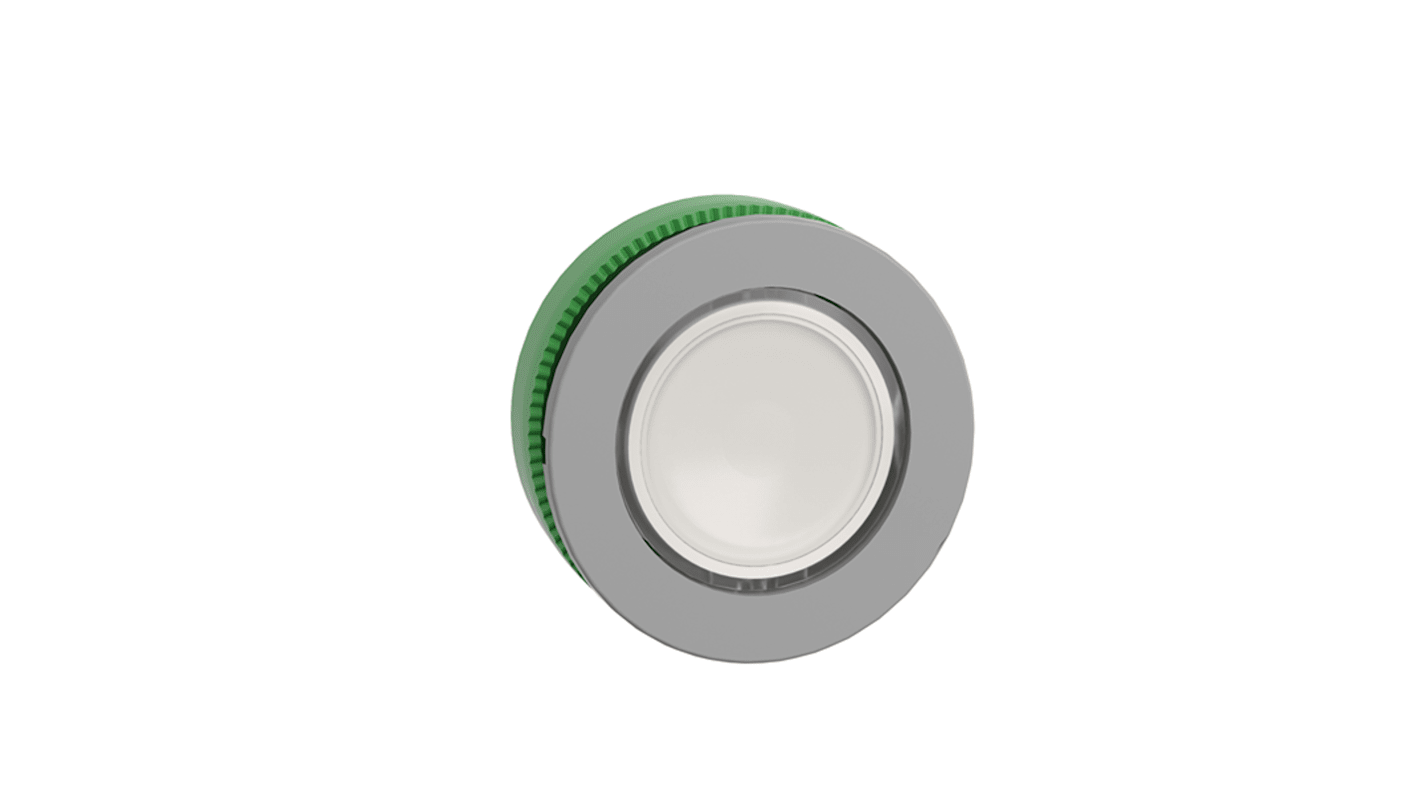 Schneider Electric, testina a pulsante illuminata Ø30.5 mm, design rotondo bianco, grado di protezione IP66/IP67, compatibile con serie Harmony XB5.
