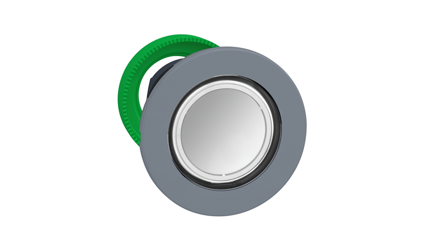 Schneider Electric, testa di spinta illuminata bianca, montaggio a pannello, diametro 22 mm, parte della gamma Harmony XB5.