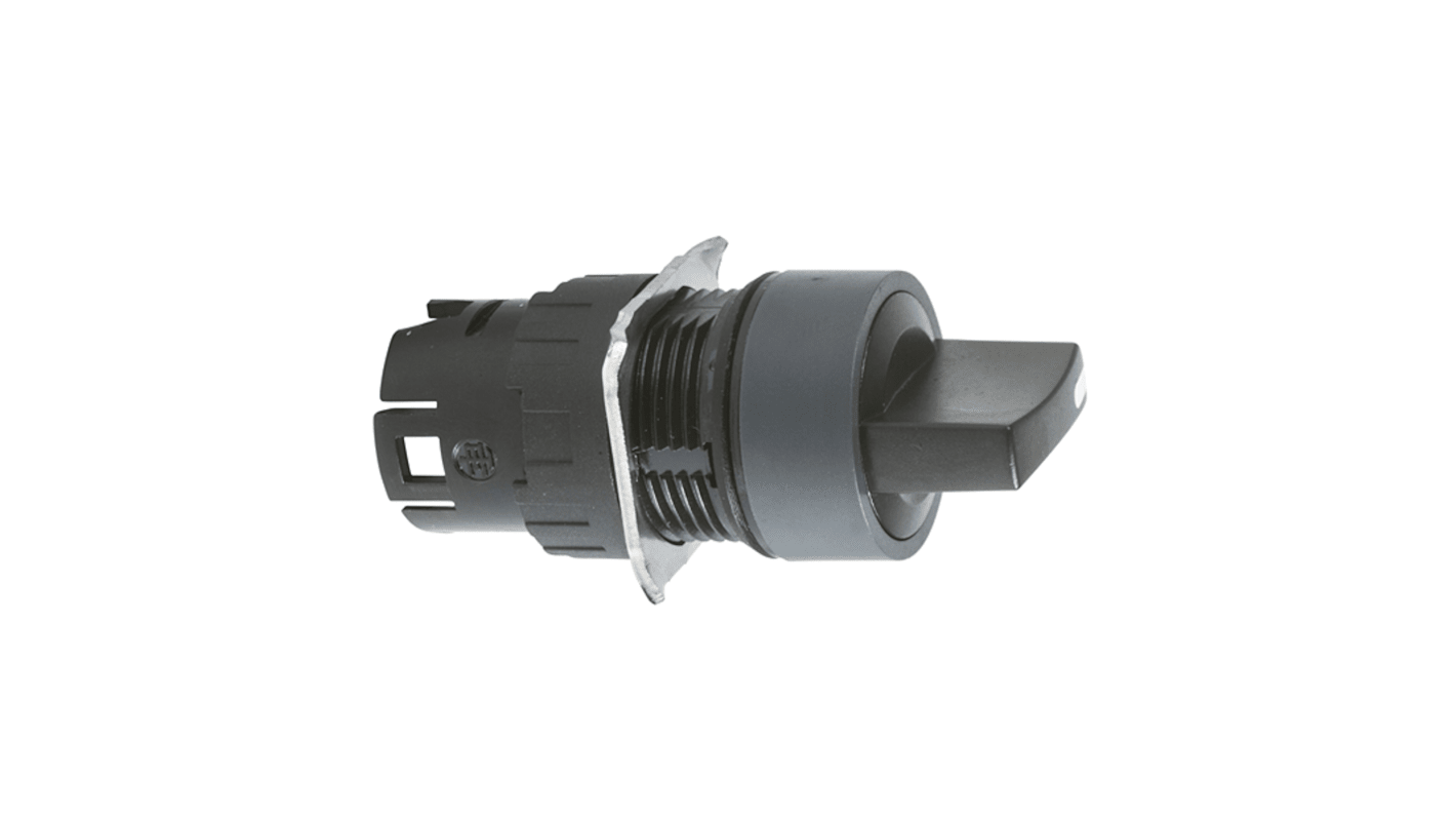 Schneider Electric ZB6AD26, selettore rotante nero con diametro di montaggio 16 mm, grado di protezione IP65, ritorno a molla.