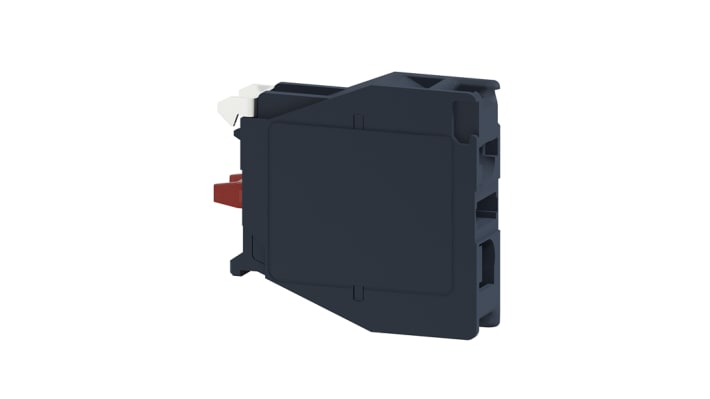 Blocco contatti 1NC frontale Schneider Electric ZBE102GEX, design compatto, montaggio facilitato, tensione 415V.