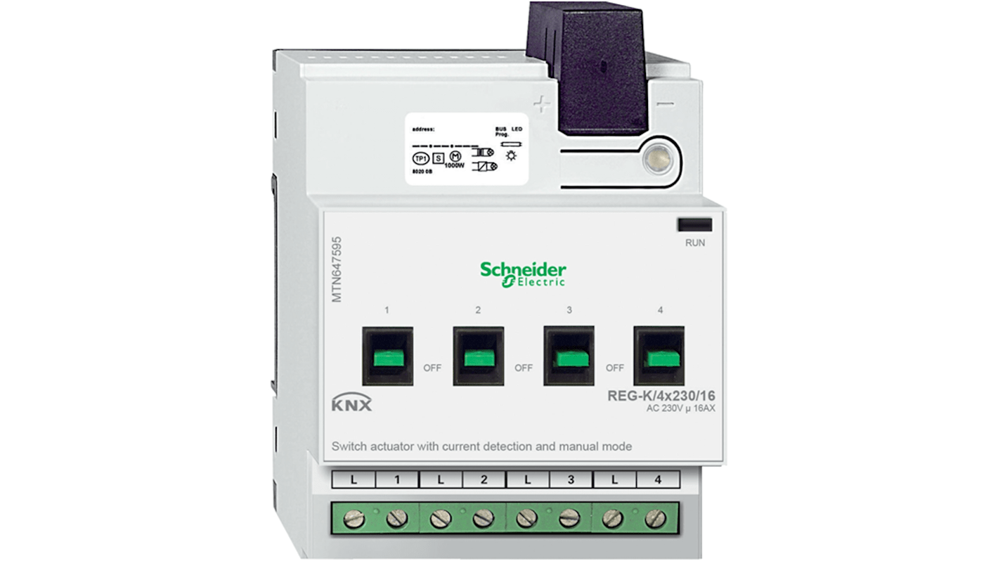 Contatore di energia KNX Schneider Electric MTN647595, montaggio su guida DIN, grado di protezione IP20, privo di mercurio.