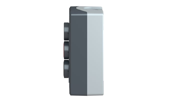 Interruttore stazione di controllo Schneider Electric XALD326, con tre pulsanti a filo e protezione IP66/IP69K, attuazione a molla.