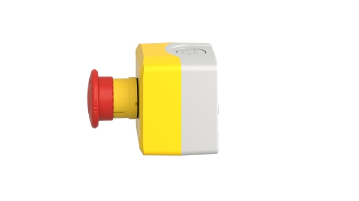 Interruttore di emergenza Schneider Electric XALK178FH7, pulsante rosso a fungo, protezione IP66/IP67/IP69K, attuazione a pulsante.