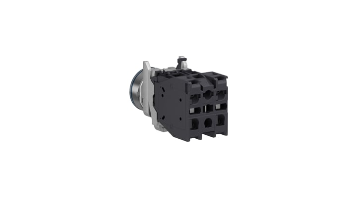 Pulsante luminoso a ritorno a molla Schneider Electric, IP66, montaggio a pannello, diametro 22.5mm, LED blu, 1NO, codice XB4BP683BM5GEX.
