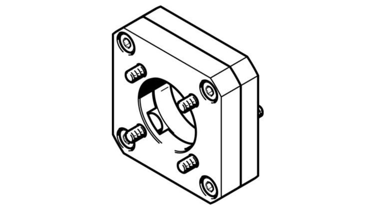Flangia Festo EAMF-A-44A/B-40G, design leggero, conforme RoHS, per azionamenti elettrici, peso 87 g.