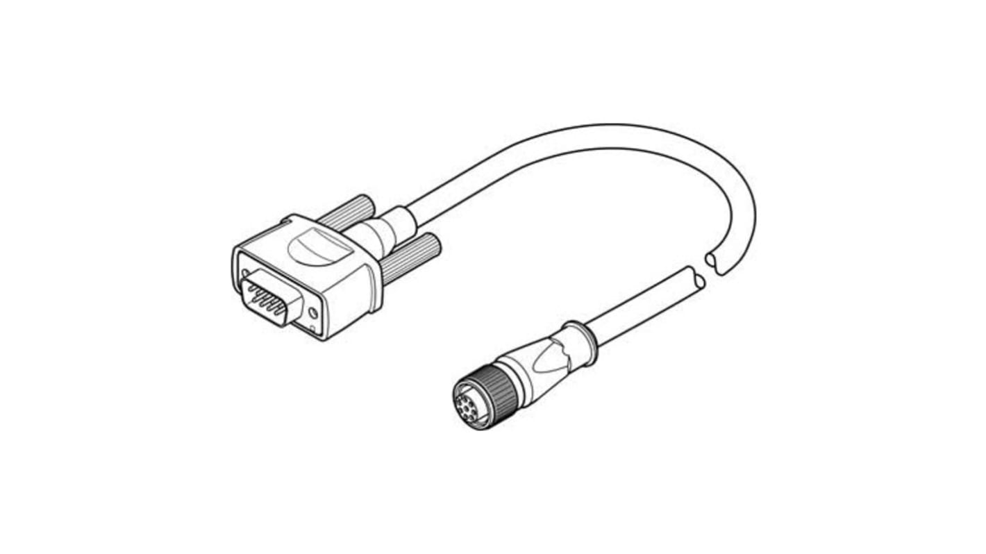 Cavo Encoder Festo NEBM-M12G8-E-20-S1G9, 8 anime, protezione IP65, per catene energetiche, tensione 0-30 V CC, raggio di curvatura 49 mm.