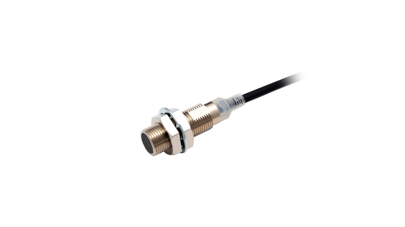 Sensore di prossimità cilindrico Omron E2E-X4B1T12 5M, PNP M12, rilevamento 4 mm, grado di protezione IP67/IP69K.