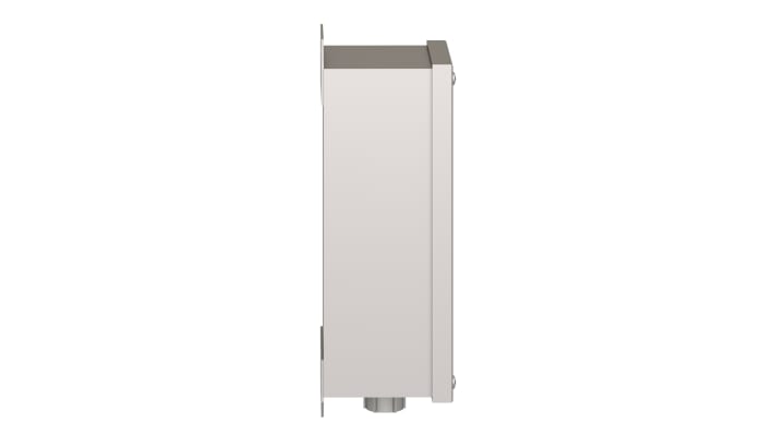 Scatola metallica vuota Schneider Electric 9001KYSS3 in acciaio inox, con 3 aperture da 30 mm per unità di controllo.