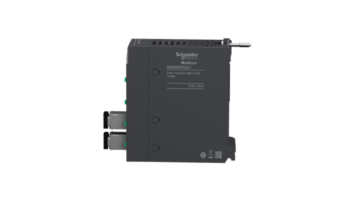 Modulo di sicurezza Schneider Electric BMXNRP0201 per Modicon X80, 24 V, 2 porte RJ45, 2 porte fibra ottica.