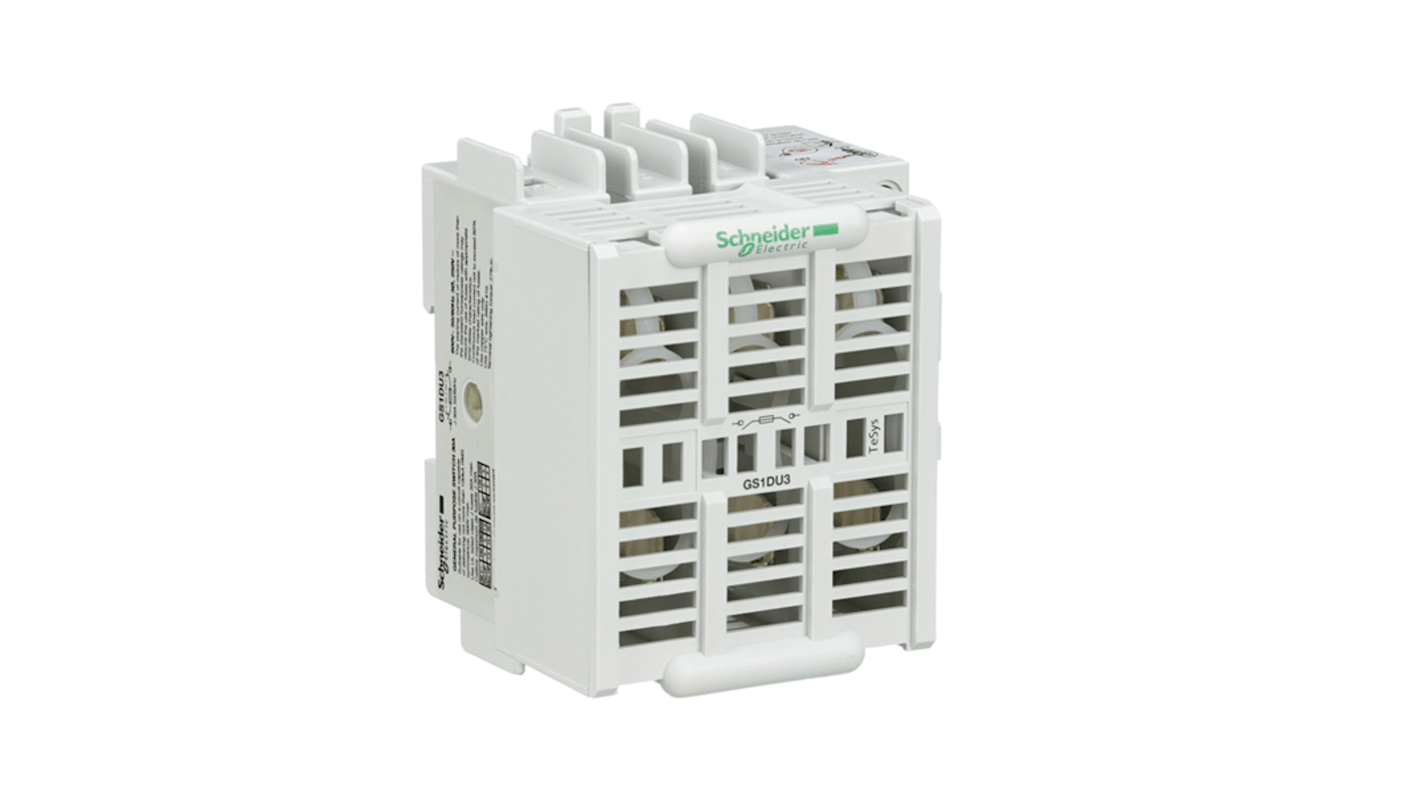Sezionatore interruttore Schneider Electric GS1DU3, 3 poli, 30A, design compatto, maniglia frontale, IP20, 690V.