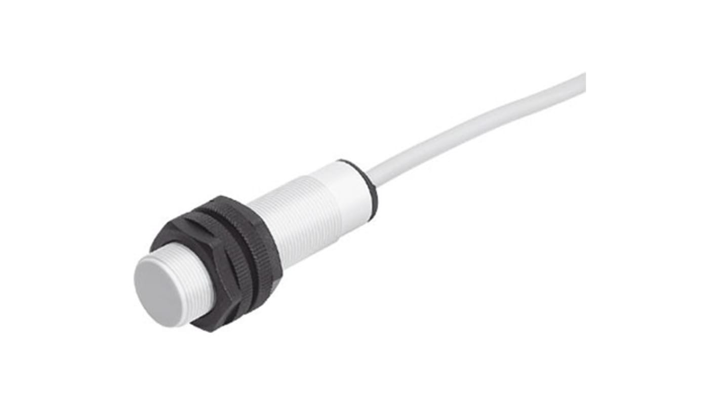 Sensore di prossimità cilindrico Festo SIEN-M18B-PS-K-L-PA, NPN M18, rilevamento 5 mm, IP67, alimentazione 10-30 V.