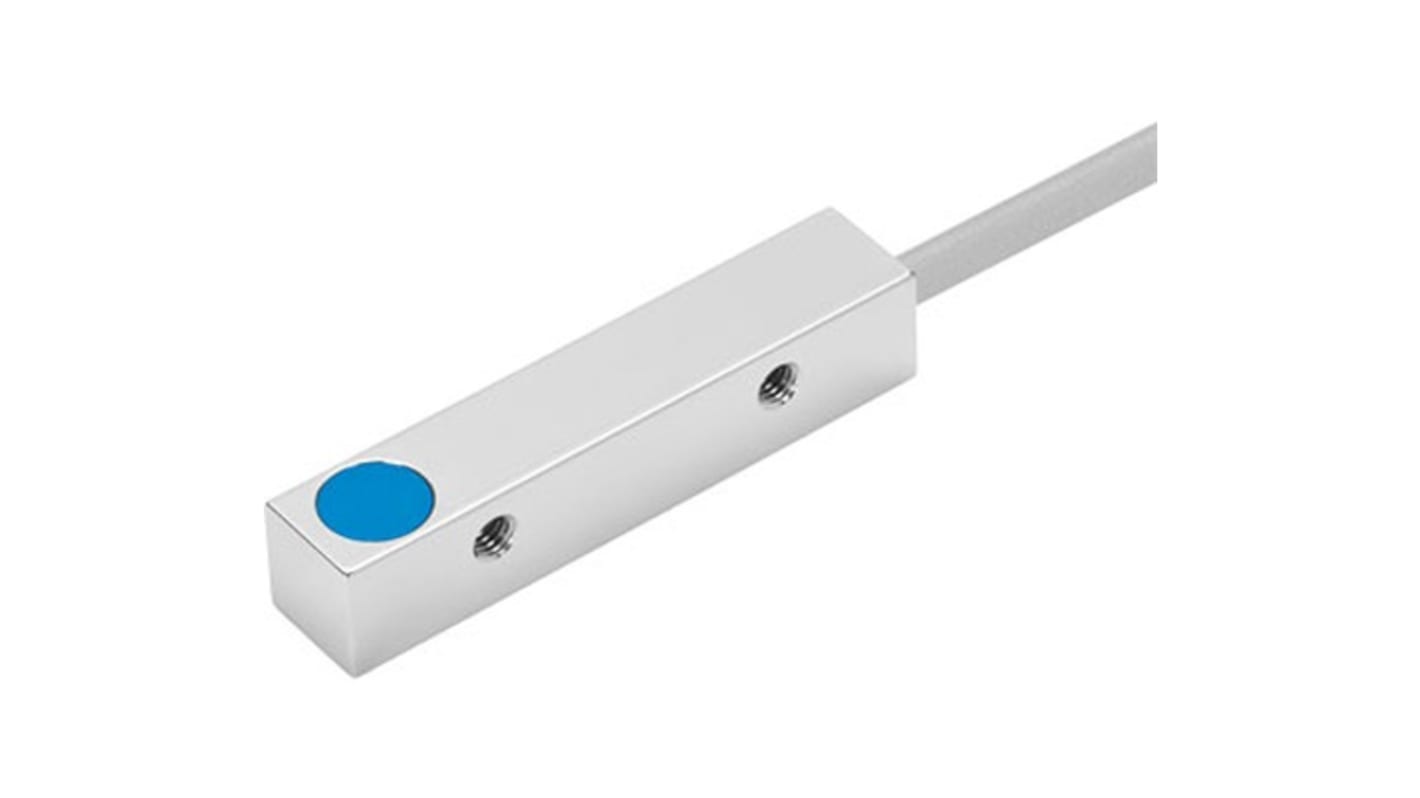 Sensore di prossimità cilindrico NPN M8 Festo SIES-Q8B-NS-K-L, rilevamento 1,5 mm, IP67, cavo 2,5 m.