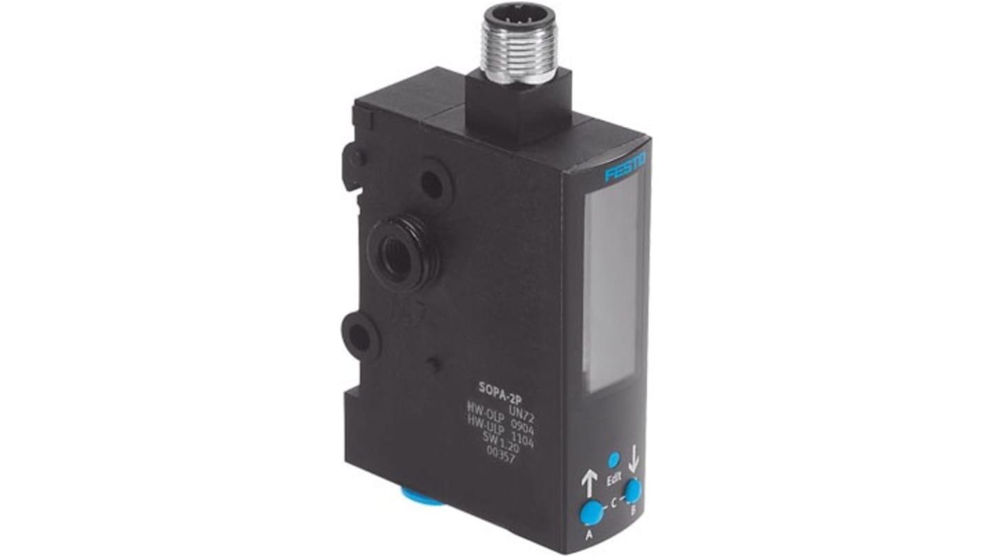 Sensore di prossimità Festo SOPA-M1-R1-HQ6-2N-M12, M12, contatto N/C o N/O, gamma di rilevamento 200 μm, IP65.
