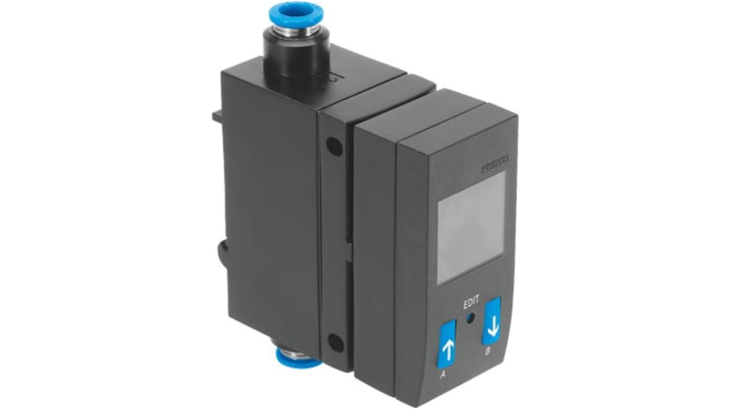 Festo SFAB-10U-WQ6-2SA-M12, sensore di flusso per aria, portata 0,1-10 l/min, uscita 4-20 mA, protezione IP65.