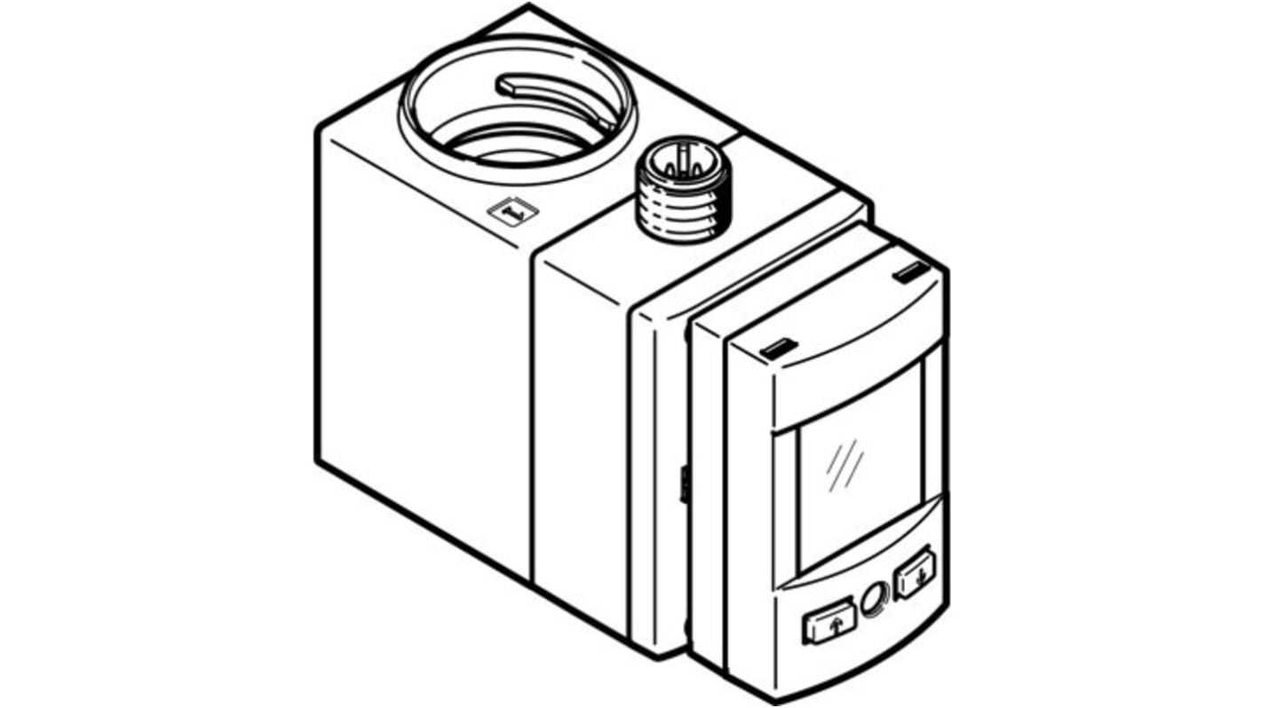 Sensore di flusso Festo SFAW-32T-X-E-PNLK-PNVBA-M12, monitoraggio liquido, flusso 1,8-32 l/min, alimentazione 18-30 V c.c.
